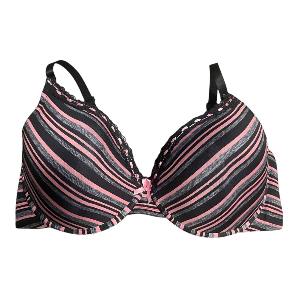 Striped Black and Pink Bra
